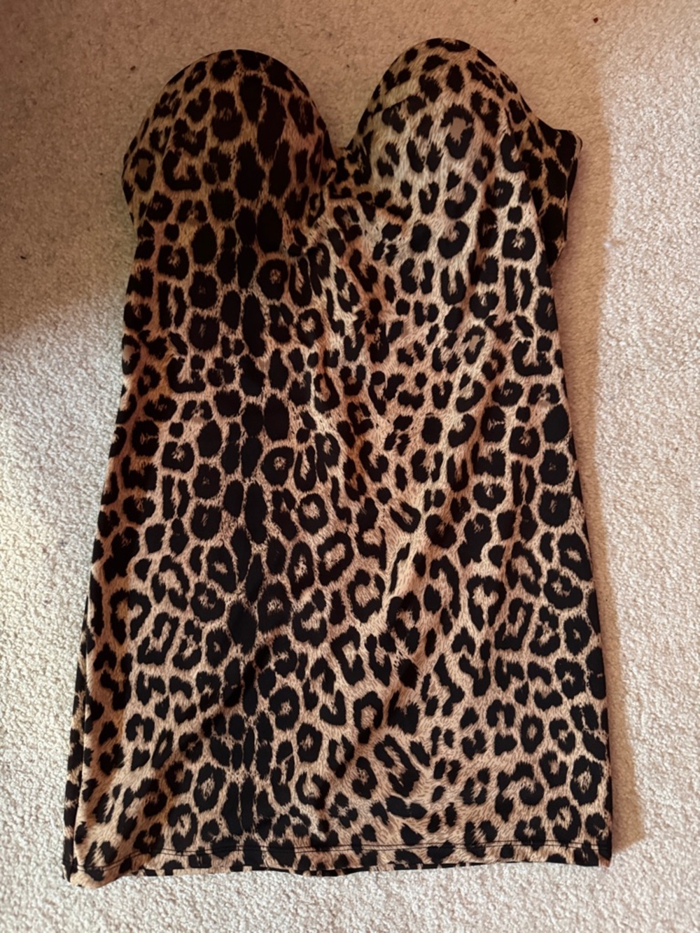 Strapless Leopard Print Shapewear - Tan & Black